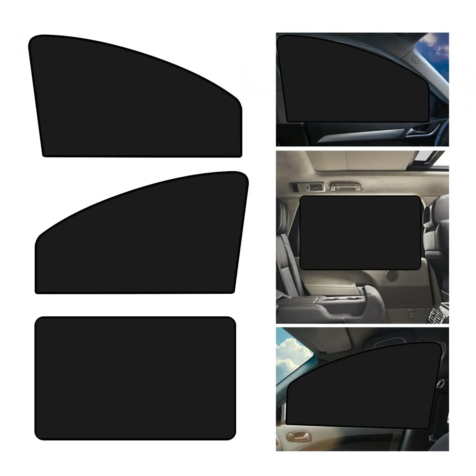 Car Window Sunshade Magnetic Black UV Protection Automotive Window Sun Visor