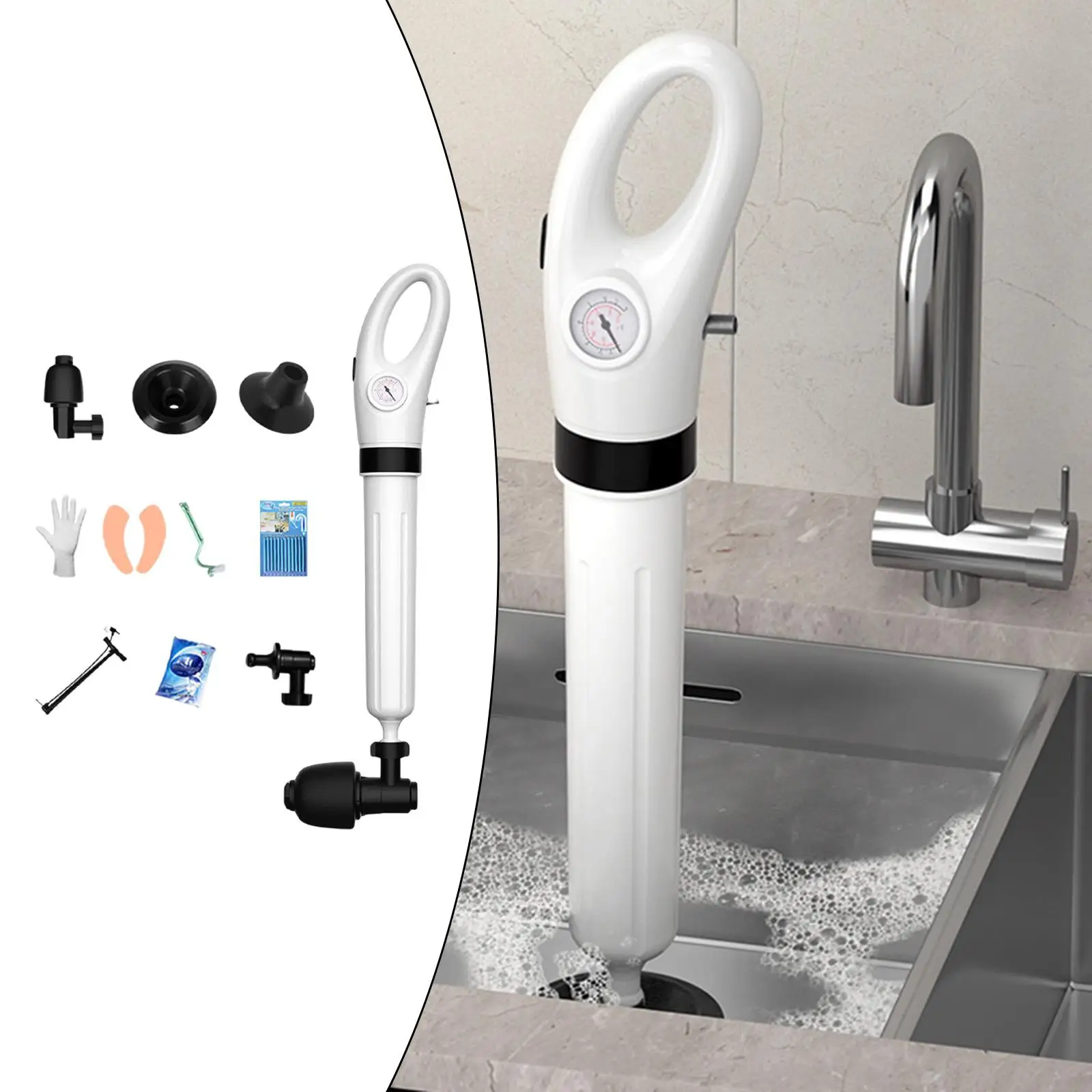 Air Clogged Pipe High Pressure Toilet Plunger for Home