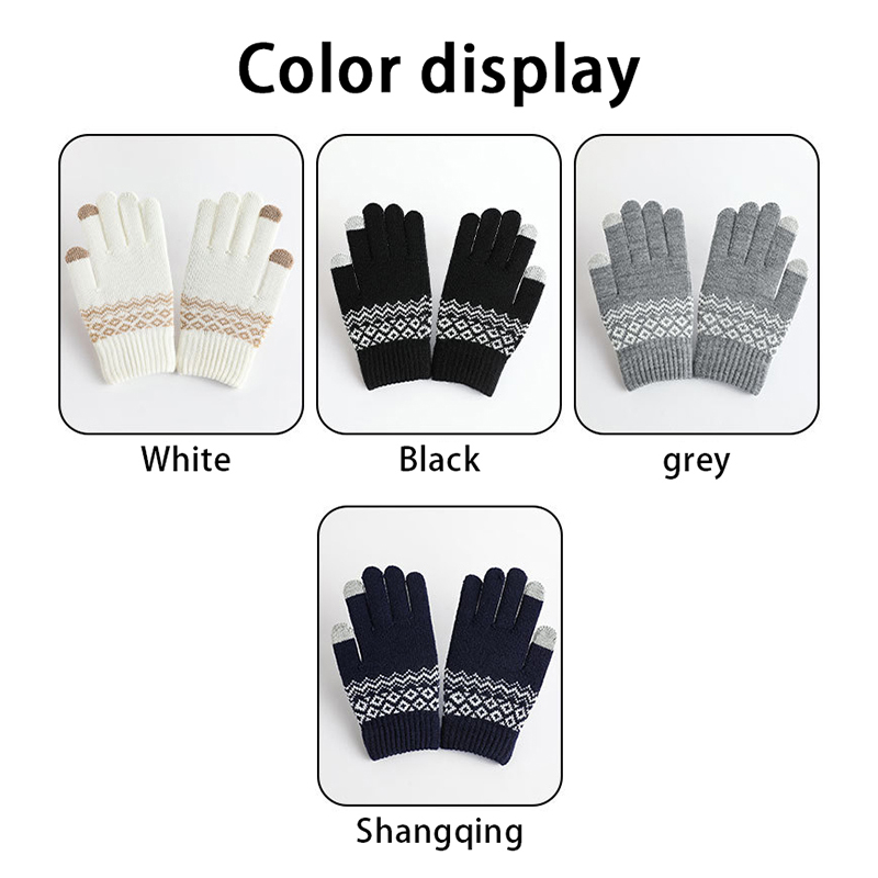 Winter Warm Knitted Gloves Mobile Phone Touch Screen Knitted Gloves Winter Thick Warm Cycling Riding Adult Gloves For Men Women