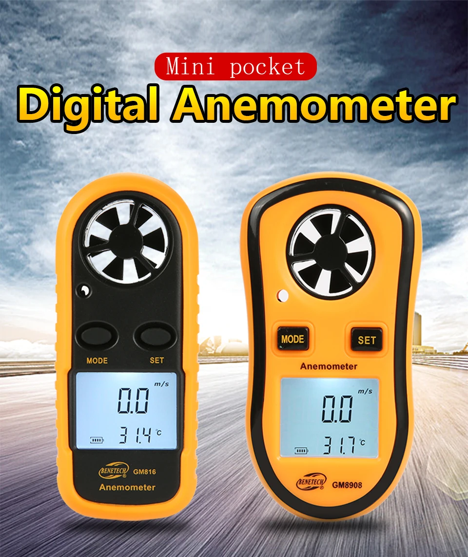 BENETECH GM816 0-30m/s LCD Hand-held Measure tool Windmeter Wind Digital Handheld Anemometer