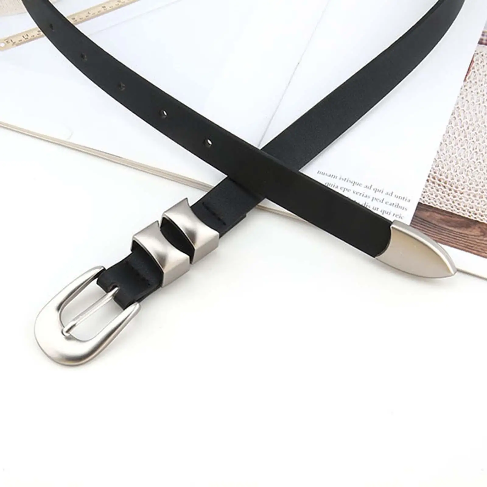 Women Waist Belts Width 0.7in Fashion Dresses PU Leather Waistband Skinny Belt Strap for Clothes Sweaters Skirts Pants Party