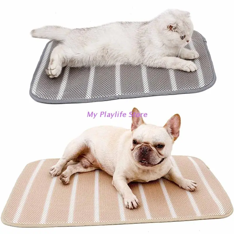 L/V 2 Pcs Pet Cooling Mat Anti Slip Guinea Pig Bed and Waterproof Reusable Cool Dissipation Ice Mat Pad in Hot Summer Ice Silk Cool Mat for Guinea Pigs Cooling Pad for Rabbit 