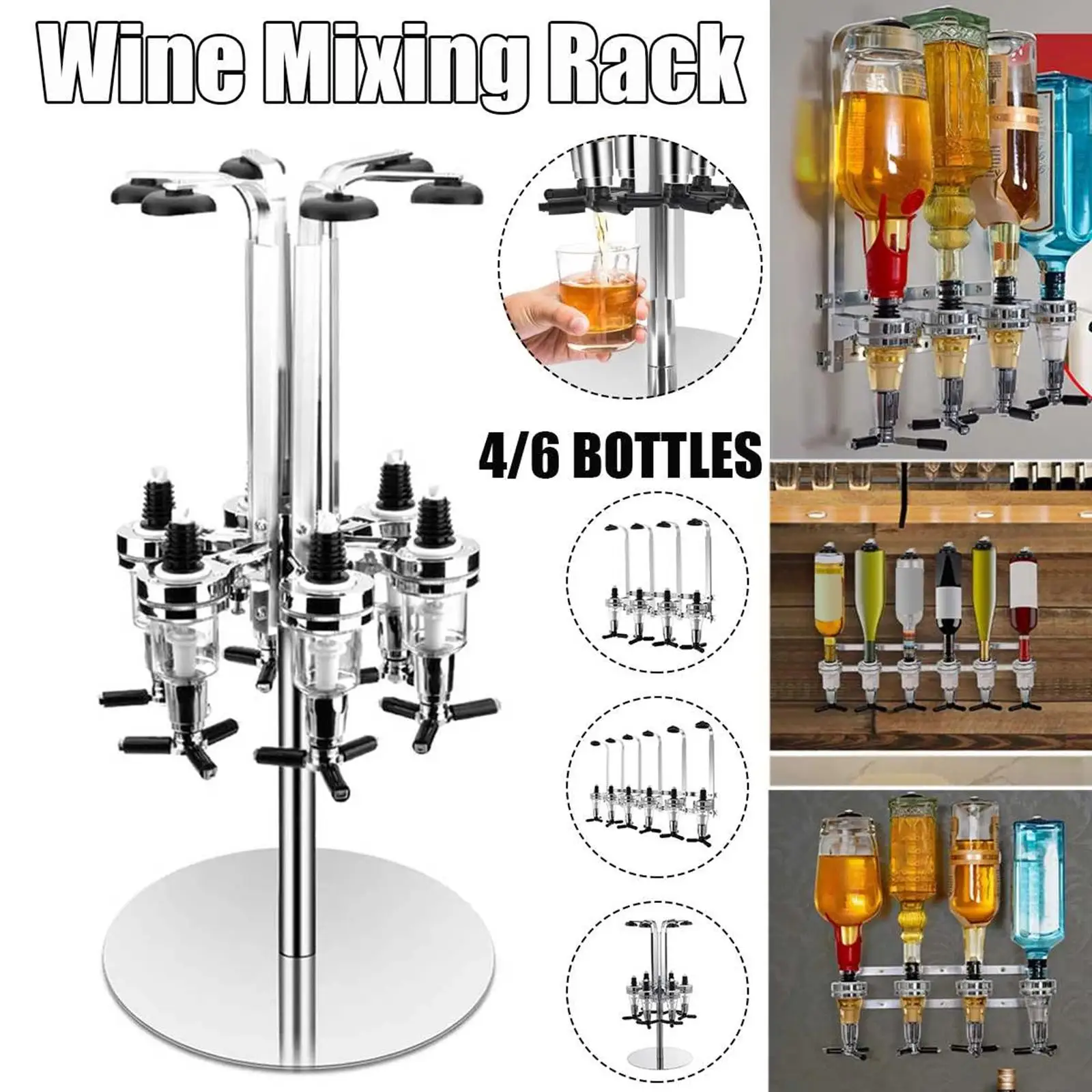 6 Bottle  Dispenser, Jet Drinks Dispenser Alcohol Beer  Dispenser for Beverage Bar Accessories