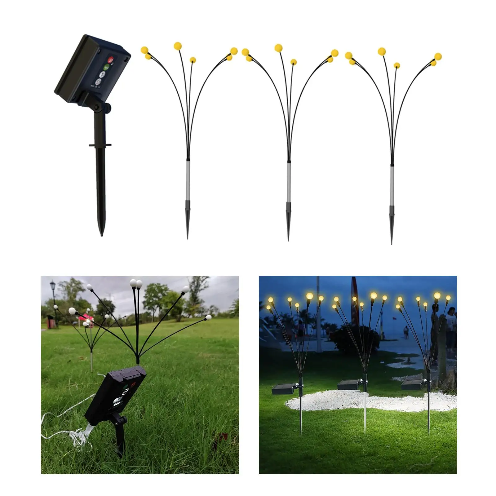 Solar Powered Pathway Lights IP65 Waterproof Warm White Lamp Landscape Lamp for Holiday Driveway Christmas Outdoor Decoration