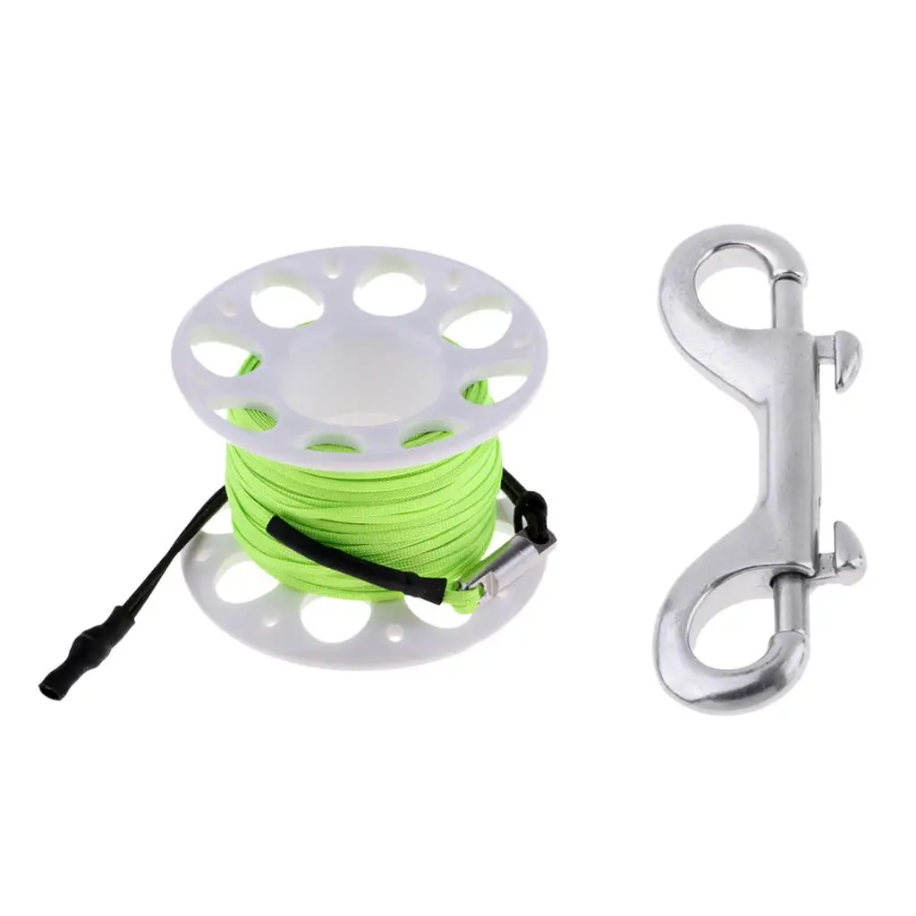 Finger Spool Scuba Wreck Diving Reel with Double-ended Brass Clip 