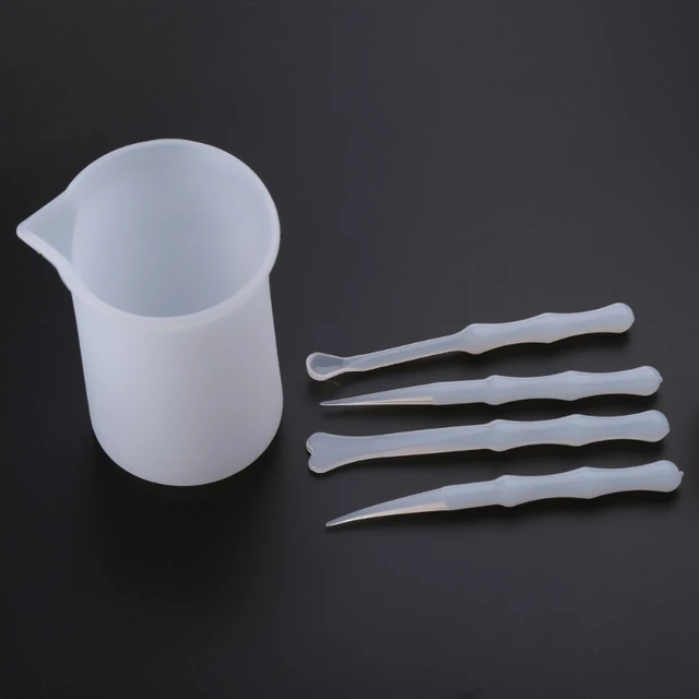 100ml Silicone Cups & Spoons - 5 PK