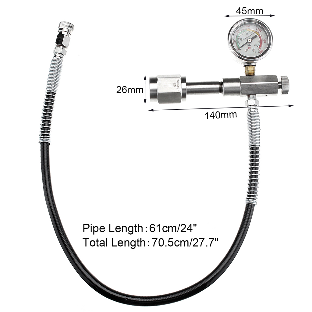 Paintball Fill Station HPA PCP Charging Adaptor 24inch Microbore Hose CGA347