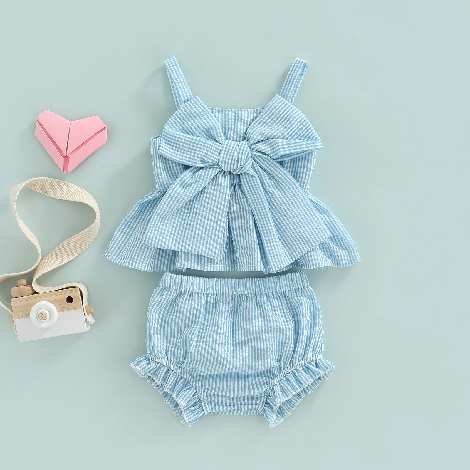 Ma&Baby 0-18M Newborn Infant Baby Girls Clothes Set Bow Sleeveless Tops Shorts Cute Girls Summer Outfits  D01 Baby Clothing Set for boy