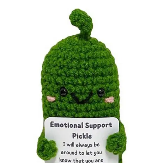 Cute Crochet Pickle Ornament Crochet Emotional Support Pickles Handmade  Emotional Support Pickled Cucumber Crochet Doll Gift - AliExpress