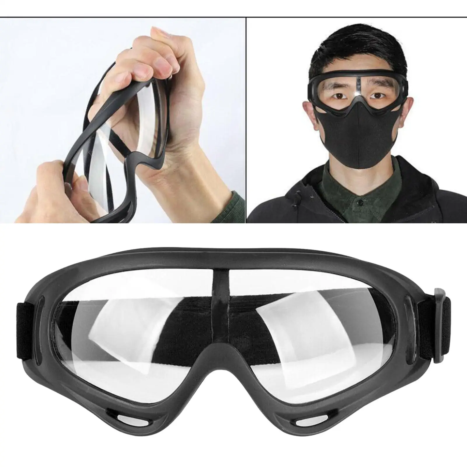 Protective Anti-Fog Safety Goggles Wide- Adjustable Lightweight Eyewear