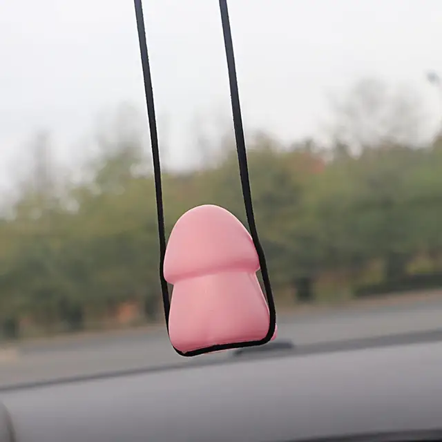 Einzigartige Rückspiegel Nette Dingding Hängen Anhänger Auto Spiegel  Anhänger Rosa Dekoration - AliExpress