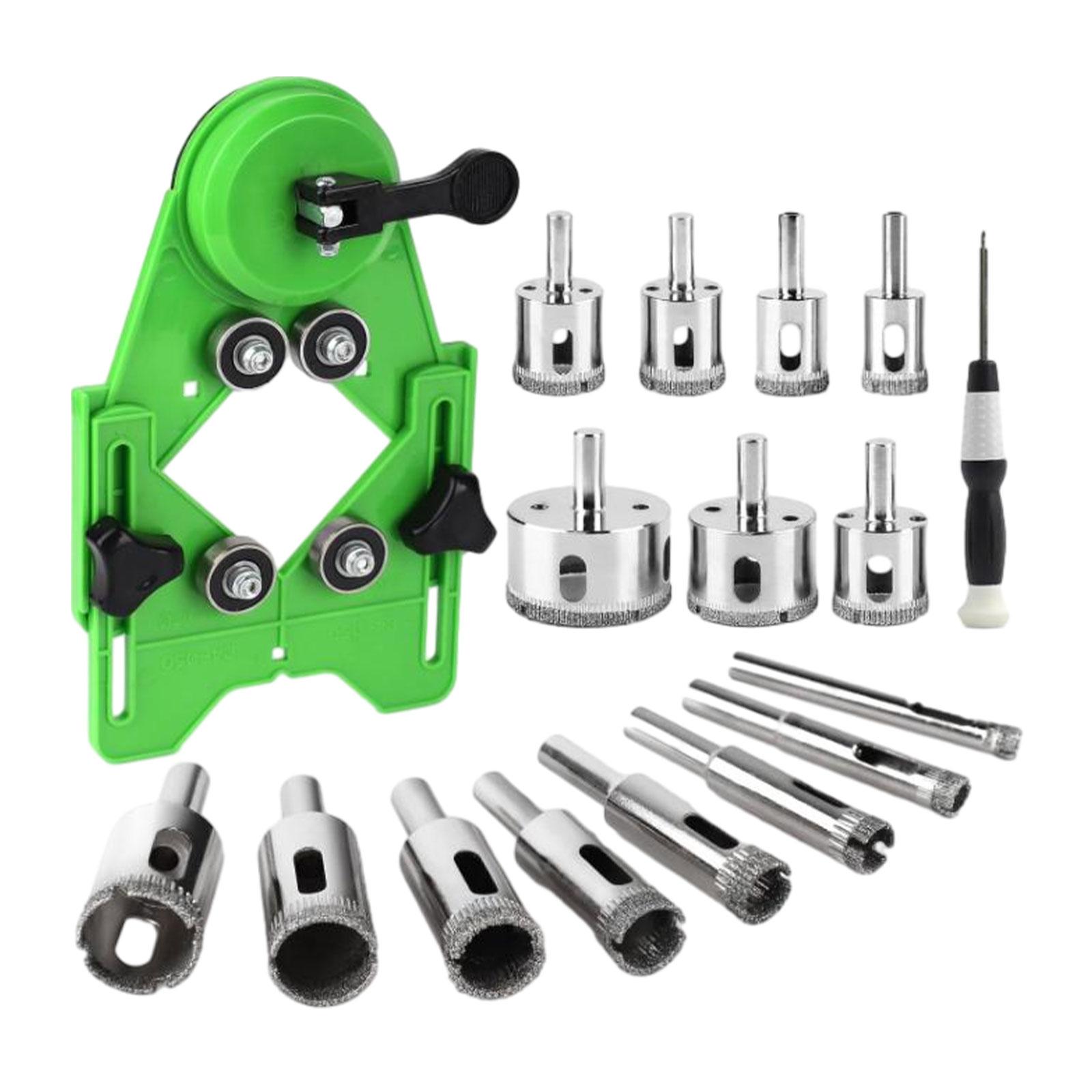 Tile Saw Set Multipurpose Professional Suction Cup Guide Jig Fixture Drill Bit Saw Set for Tile Marble Ceramic Porcelain Glass