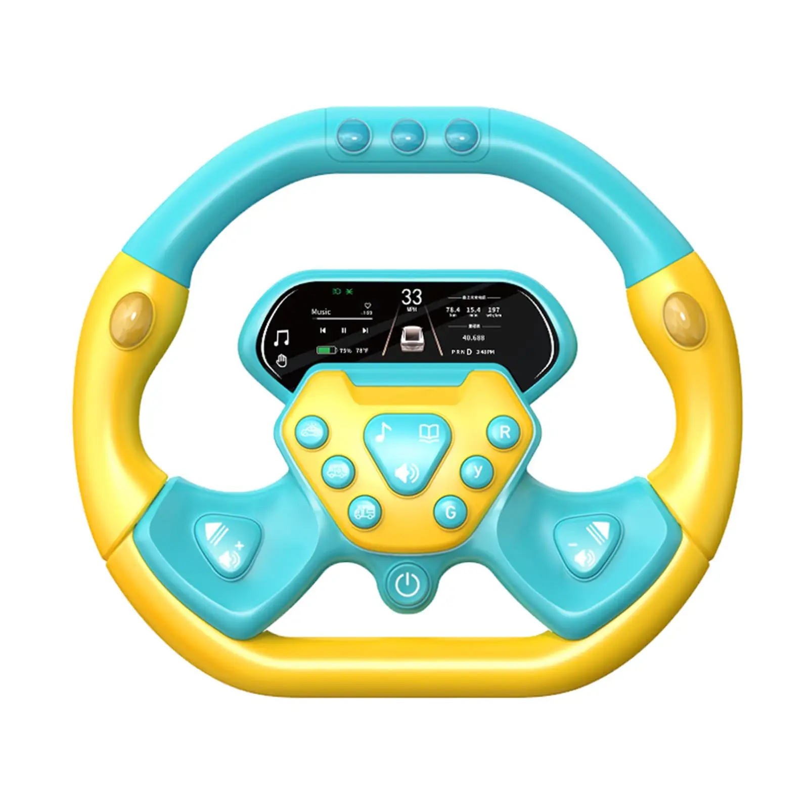 Simulation Steering Wheel with 1880 Music Educational Learning toy Activity Car Seat Toy Pretend Play Toy Portable