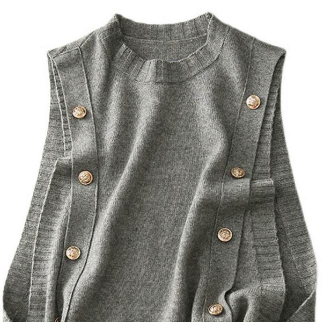 Gilet Donna Senza Maniche In Maglia Morbida - Pullover Scollo Tondo Comodo E Trendy