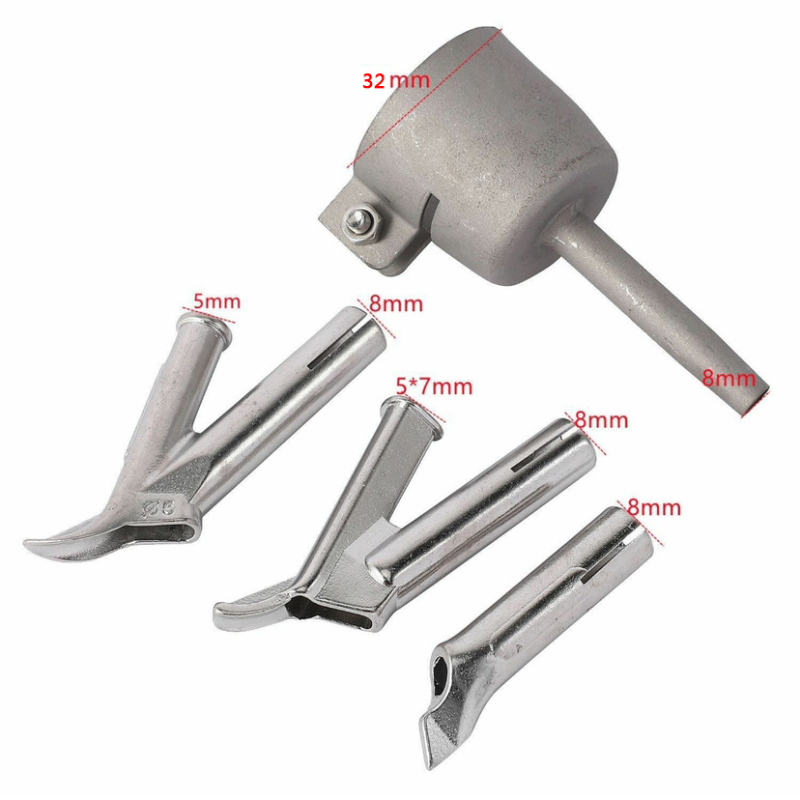 4 teile/satz von 35mm/32mm Edelstahl Standard Düse Heißluft Kunststoff Schweißen Gun Zubehör Befestigungs Punkt 5*7/5mm – Detail 1