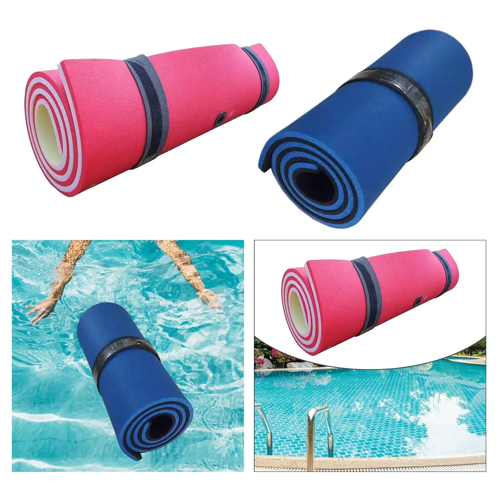 Water Float Mat Floating Raft for Pool Roll up Mattress Family Fun Floating Pad Float Blanket for Lake Outside Party Summer