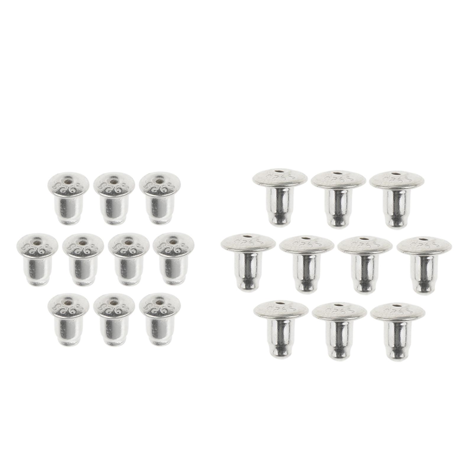 10x 925 Sterling Stud Earring Backs Earnut Stopper Safety Clutch 4mm/6mm