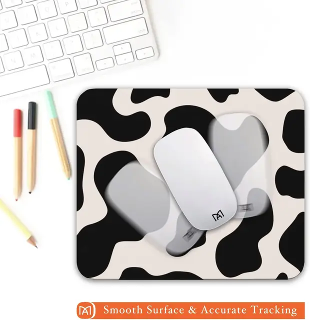 Mouse pad redondo 21 x 21 cm, mouse pad com estampa de vaca fofa para  laptop e jogos femininos, com base de borracha antiderrapante de borda  costurada, acessórios de mesa para decoração