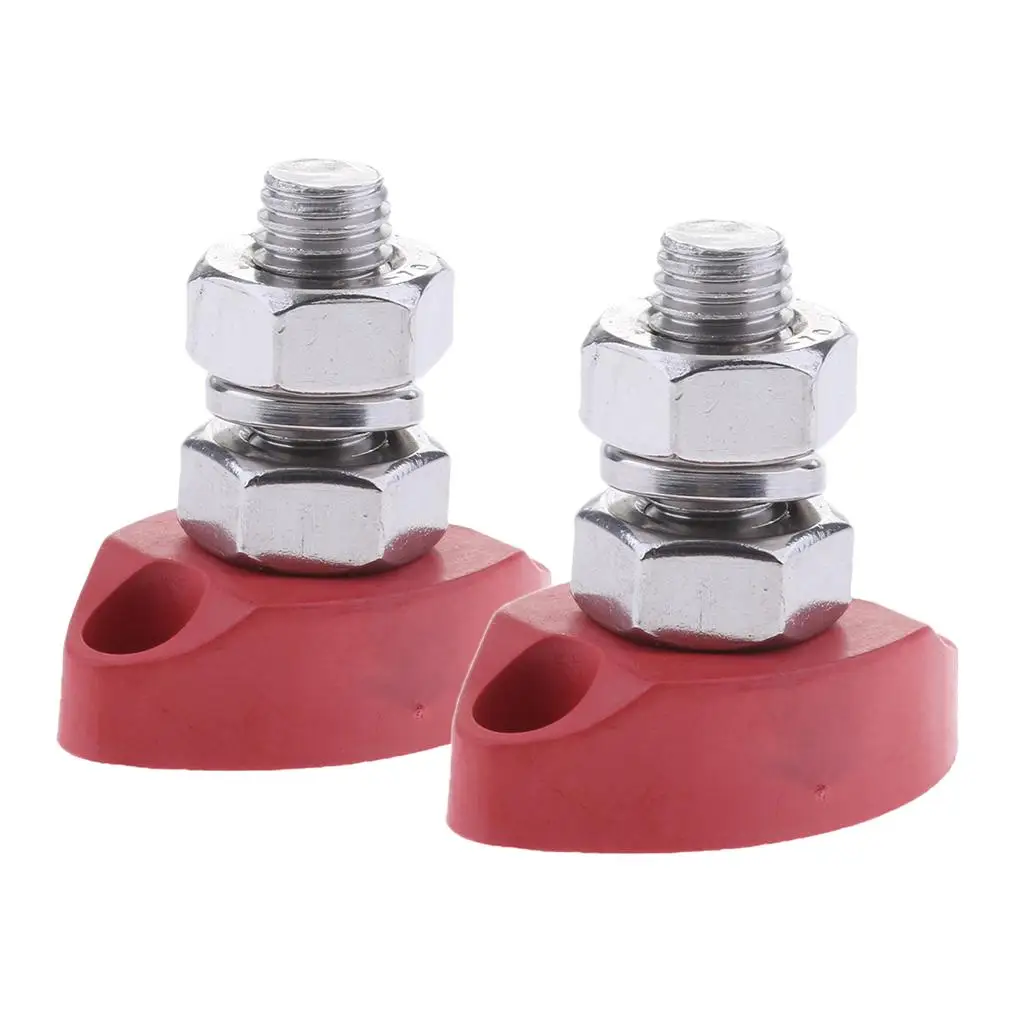 Qty (2) Stainless  Junction Block Single Insulated Terminal Stud 8mm