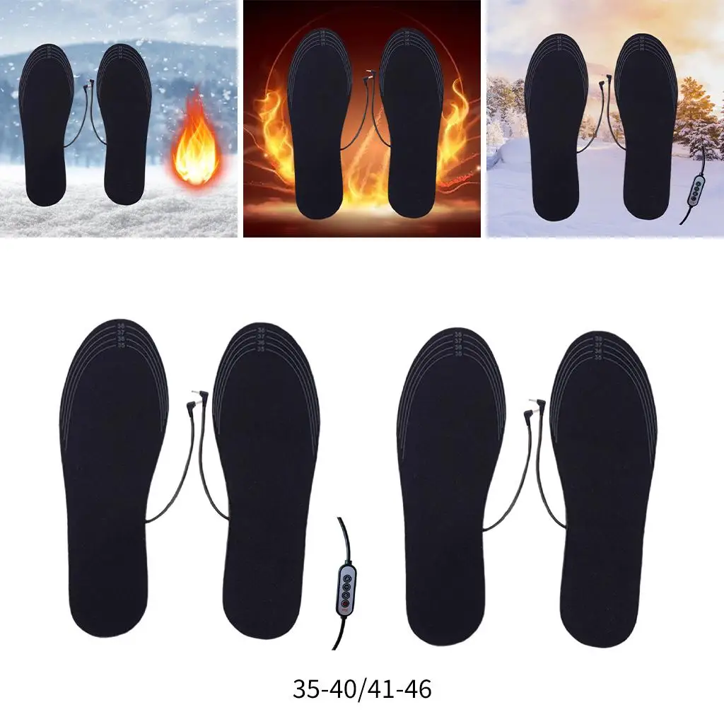 USB Heating Electric Heated Shoes Insoles Heater Winter Feet Warmer Pad