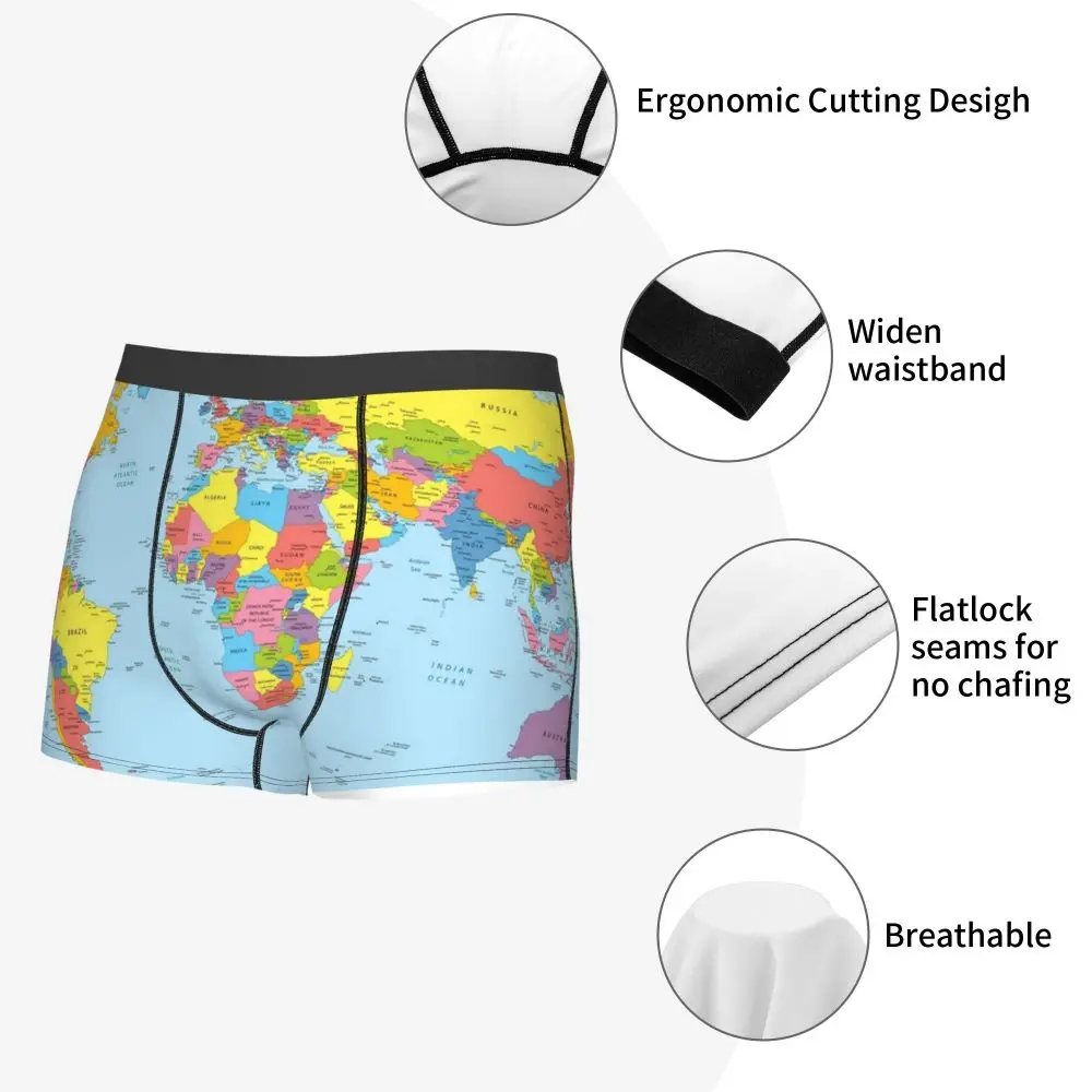 best mens underwear Men World Map Underwear Sexy Boxer Shorts Panties Homme Breathable Underpants Plus Size sexy male underwear