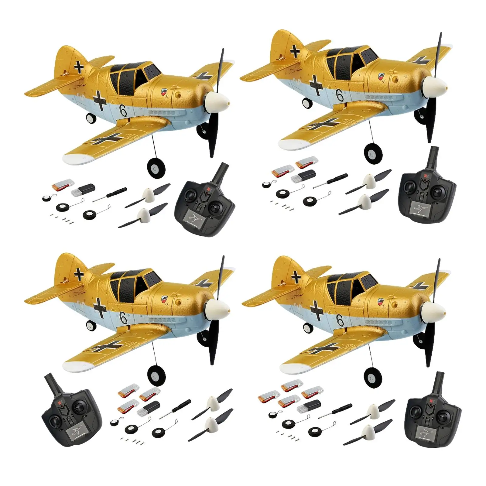 XK A250 2.4G 4 Channel EPP Foam Aircraft Remote Control Smart Balance RC Plane BF-109 Fighter Toy Ready to Fly