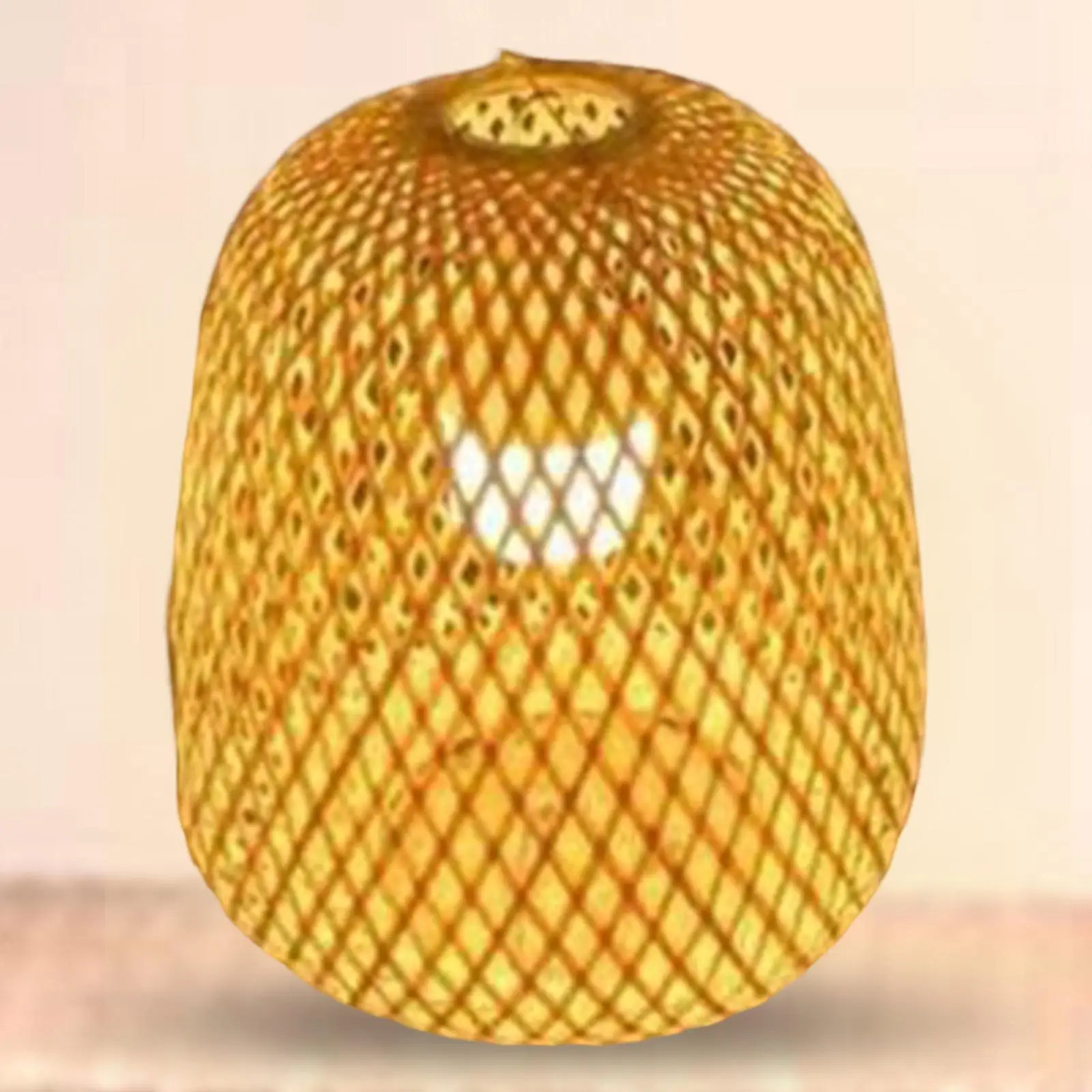 Woven Bamboo Lamp Shade Droplight Ceiling Light Cover Lampshade for Kitchen