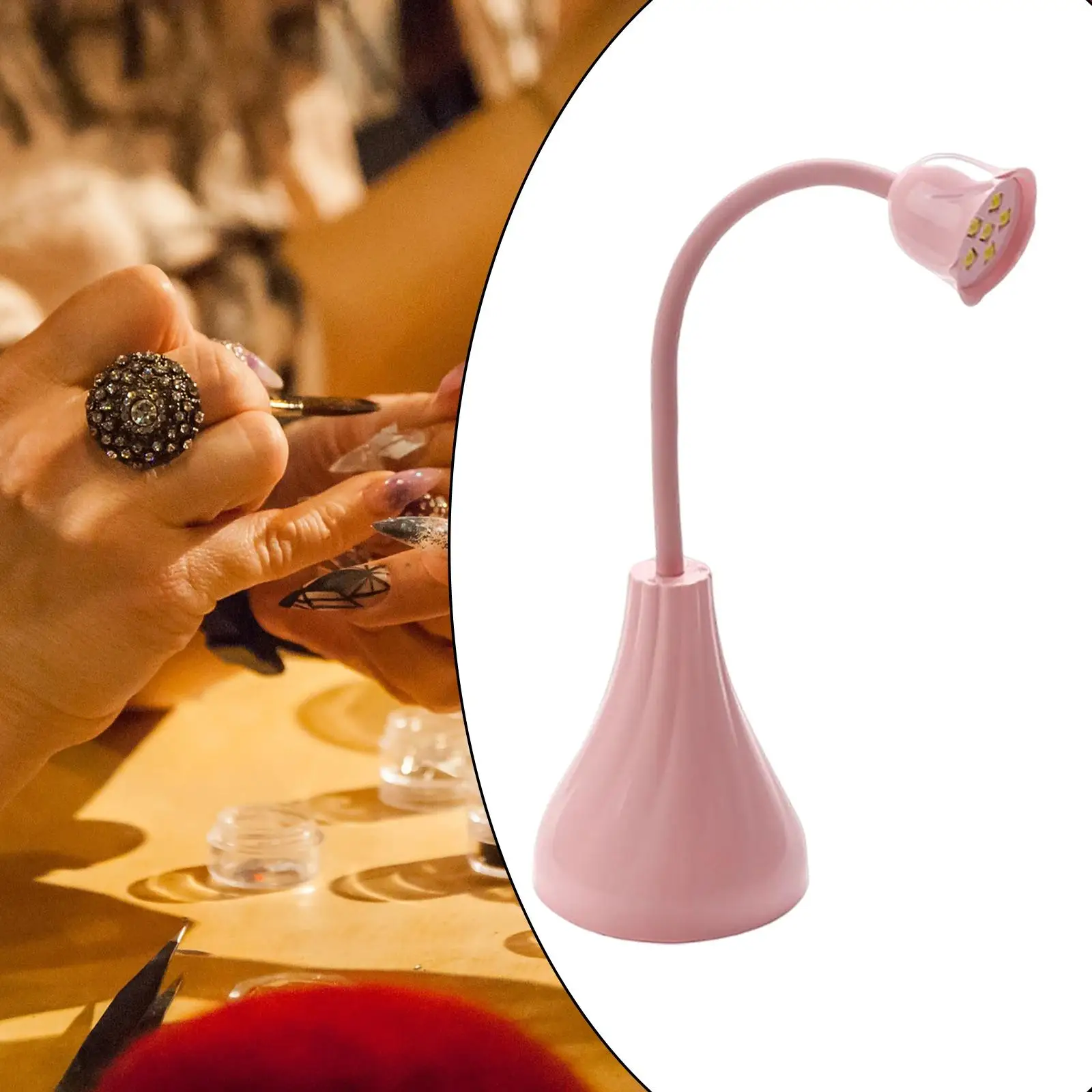 Nail Lamp Faster Curing Machine Nail Art Tools Nail Patch Toaster Lamp Curing Gel 360 Rotation Lightweight for Gel Nails Home