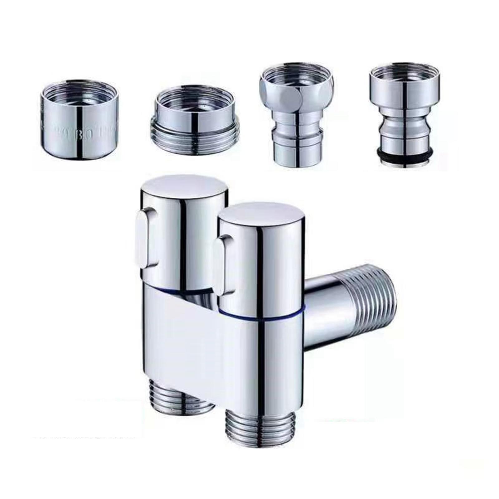 3 Through Angle Stop Valve Hose Connection Faucet Valve G1/2 Thread Filling Valve for Bathroom Cold ,Hot Water Kitchen Bathtub