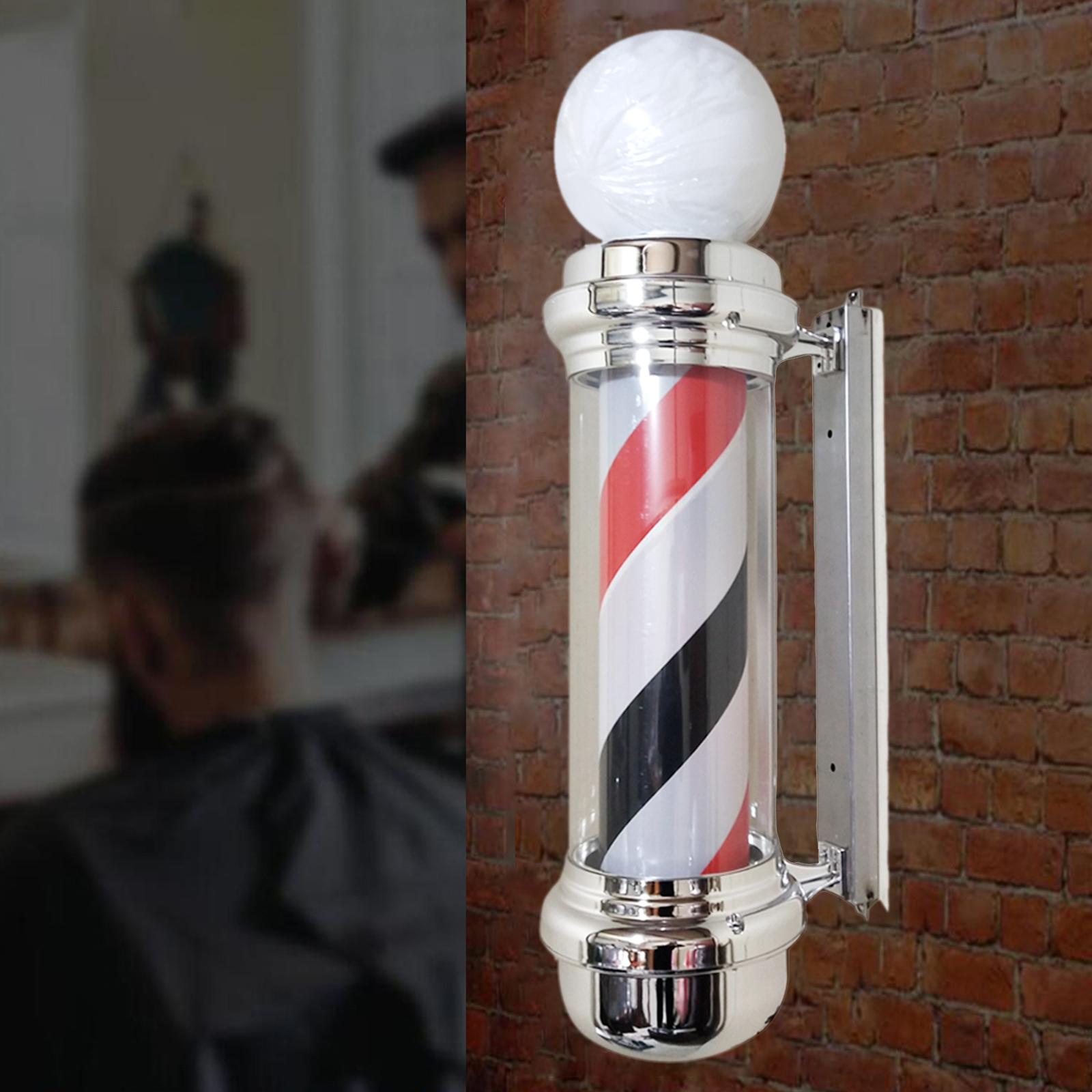 Barber Pole LED Light Rotating Hair Salon Shop Sign Light for Outdoor Indoor