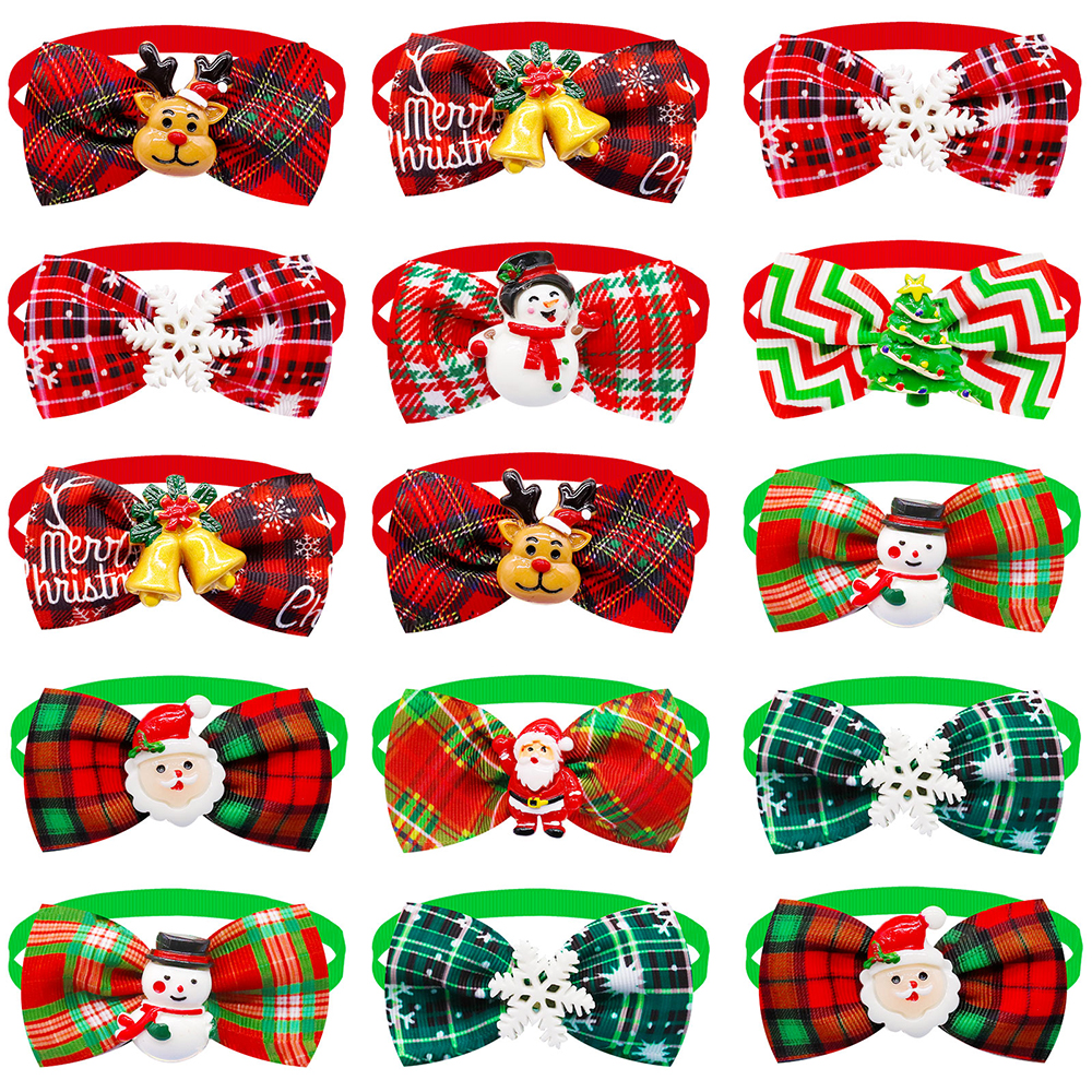 50/100 stücke Weihnachten Hund Bowties Für Hunde Fliege Kragen Hunde Weihnachten Hund Liefert Haustiere Hunde Pflege Zubehör für Kleine Hunde – Detail 1