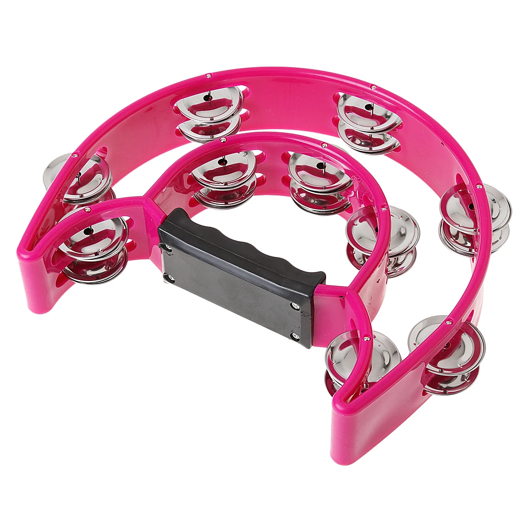 Music Instrument Tambourine Double Row Metal Jingles Handheld Shake Percussion Baby Kids KTY Play Toy
