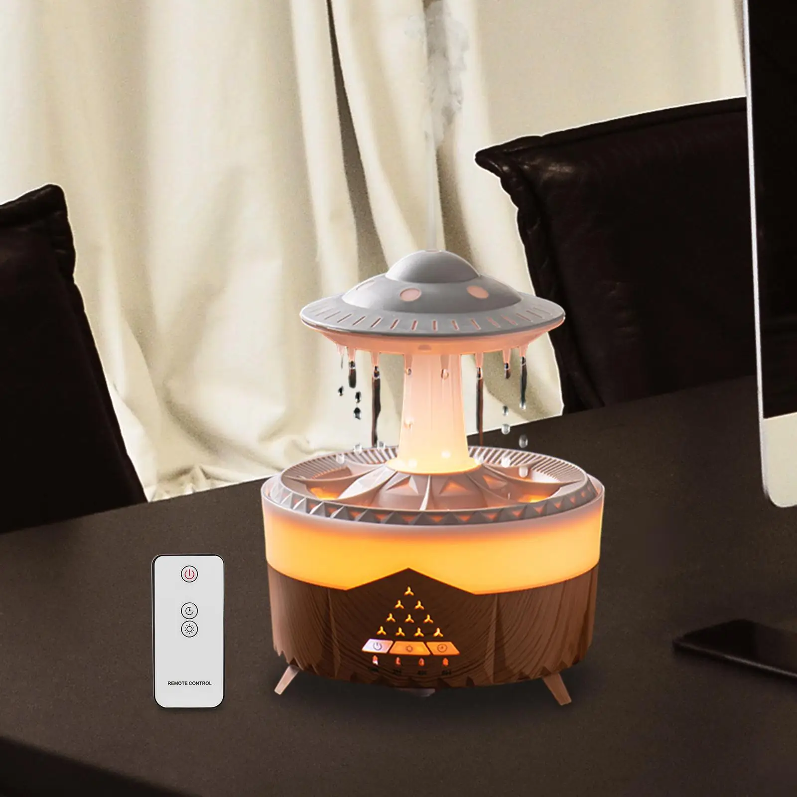 Raining UFO Humidifier Essential Oil Diffuser EU 220V Plug 350ml for Bedroom