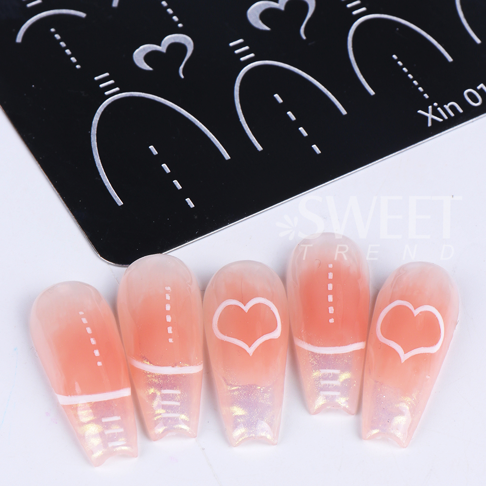 Description Picture 6 of itemNail Art Stamping Plate French Designs Geometry Wave Line Drawing Printing Love Stamp Templates Nail Charm Mold Stencil Tools