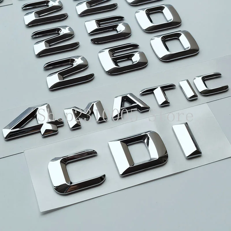 chrome tronco letras emblema abs placa de identificação logotipo emblema adesivo para mercedes benz cdi