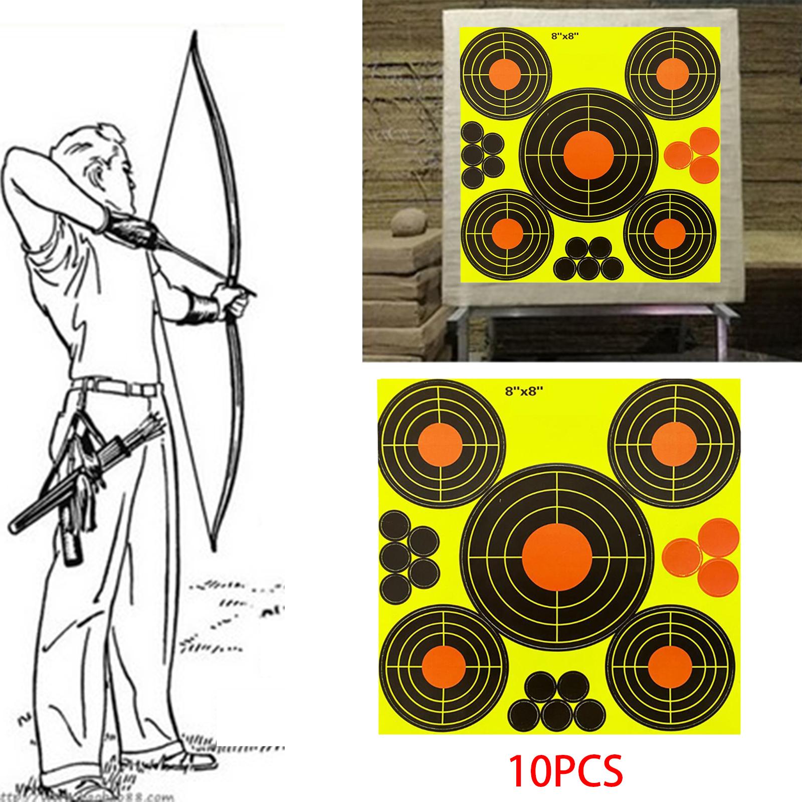 10x 8inch Splash Targets Shooting Practice Outdoor Training Splatter Accessories Round Self Adhesive Target Stickers Aim