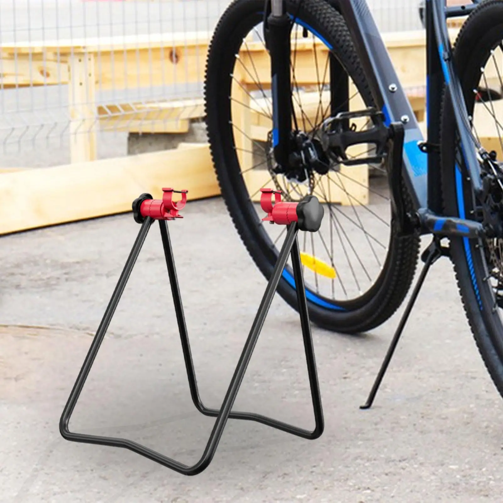 Mountain Road Bike Triangular Vertical Parking Folding Rack 360 Degree Rotating Bike Holder for Mountain Road Bike Foldable Bike