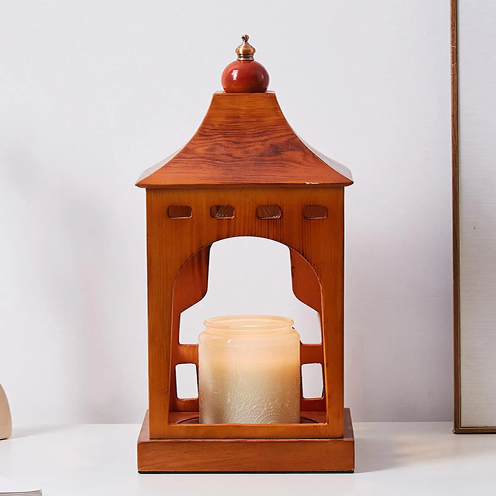 Wooden Candle Warmer Decoration Fragrance Wax Melting Light for Table Bedroom Home