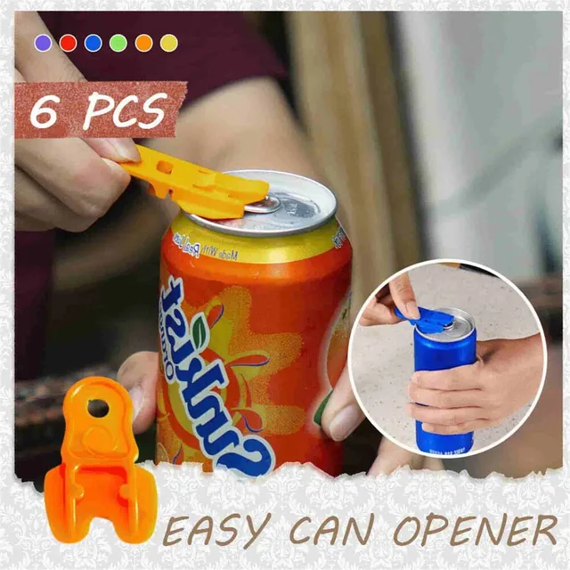6 Pieces Color Manual Easy Can Opener, Premium Plastic Tab Openers,  Leakproofs