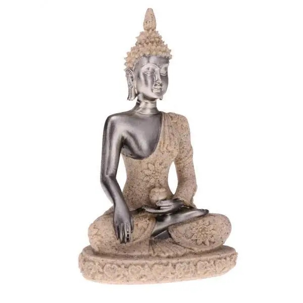 2X Praying  Sitting Figurine Statue Meditation Decor Ornament Beige