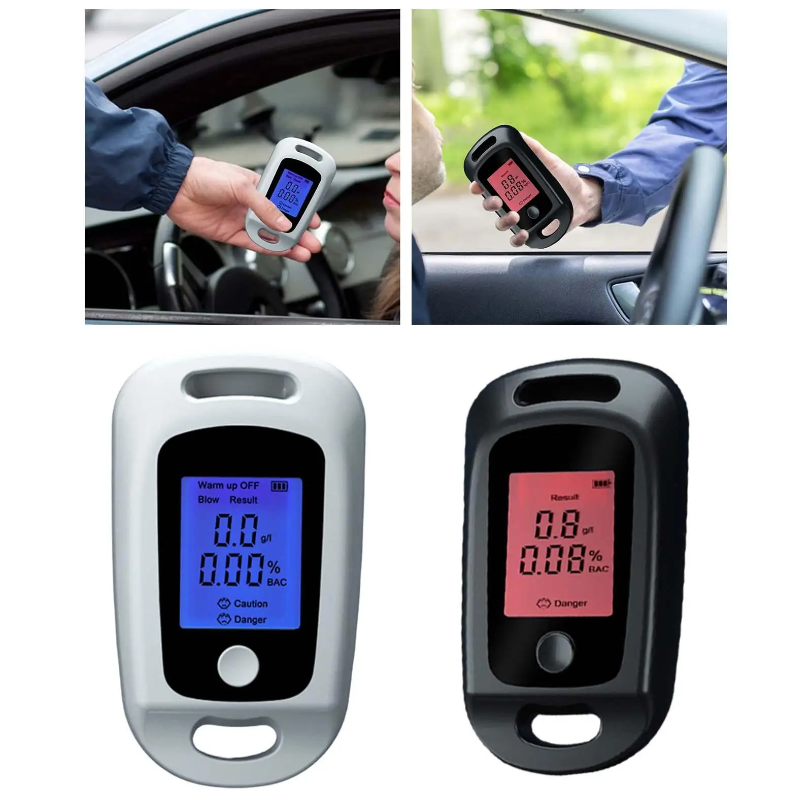 Alcohol Tester LCD Display Screen Breath Drunk Driving Analyzer for Home Use