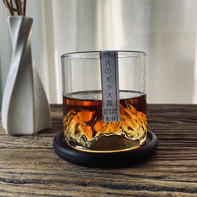 Drop Shipping Japanese Style Whisky Cup 3D Shallow Mountain