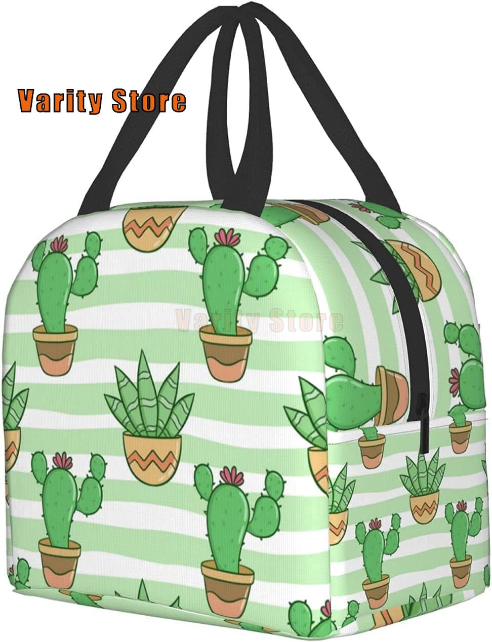 Green Cactus Isolados Lunch Bag Leakproof Cooler