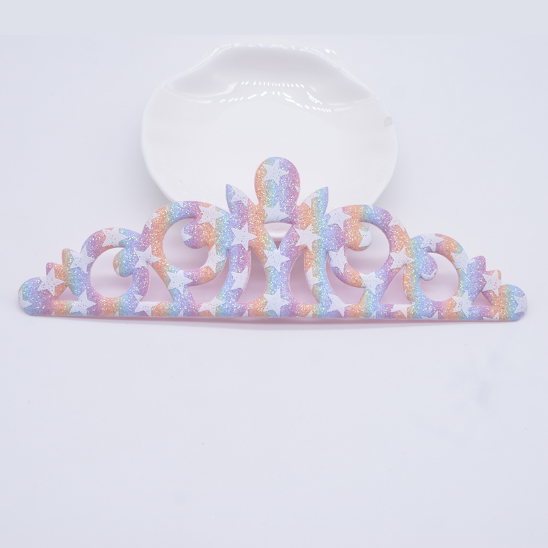 6pcs 140*45mm gepolsterte Glitzer krone Applikationen für Kleidung Hut Näh patches DIY Cake Topper Kopf bedeckung Dekor Zubehör – Detail 3