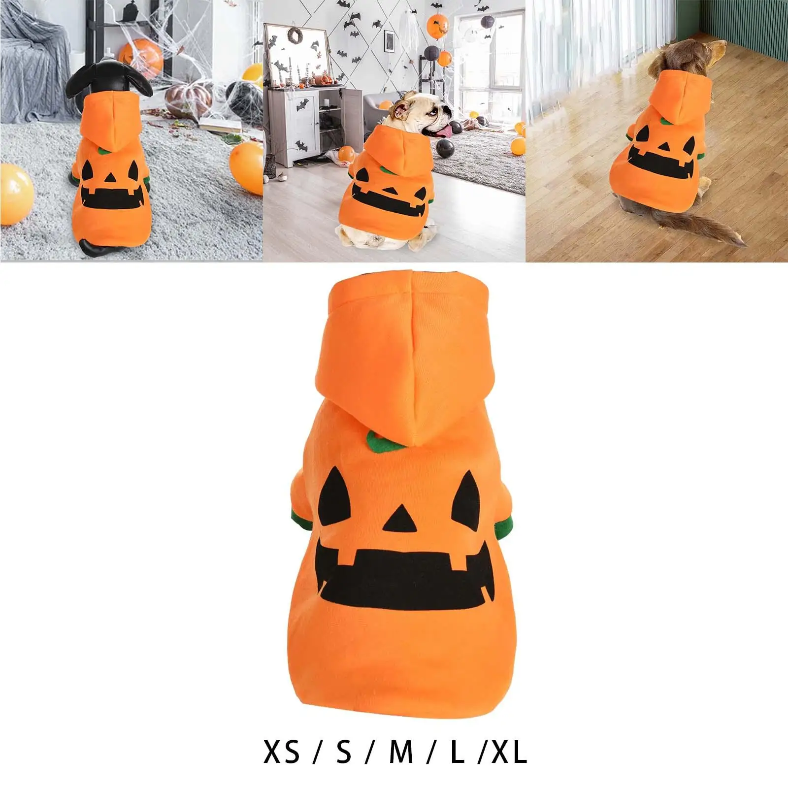 Dog Cat Halloween Pumpkin Costume Animal Autumn Winter Clothes Pet Cosplay Costume for Puppy Holiday Medium Large Dogs Party