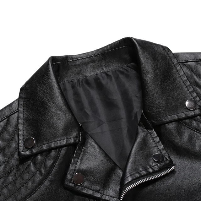 Leather Denim Jacket Chain & 3D Pocket - Ready-to-Wear 1A5ZUJ