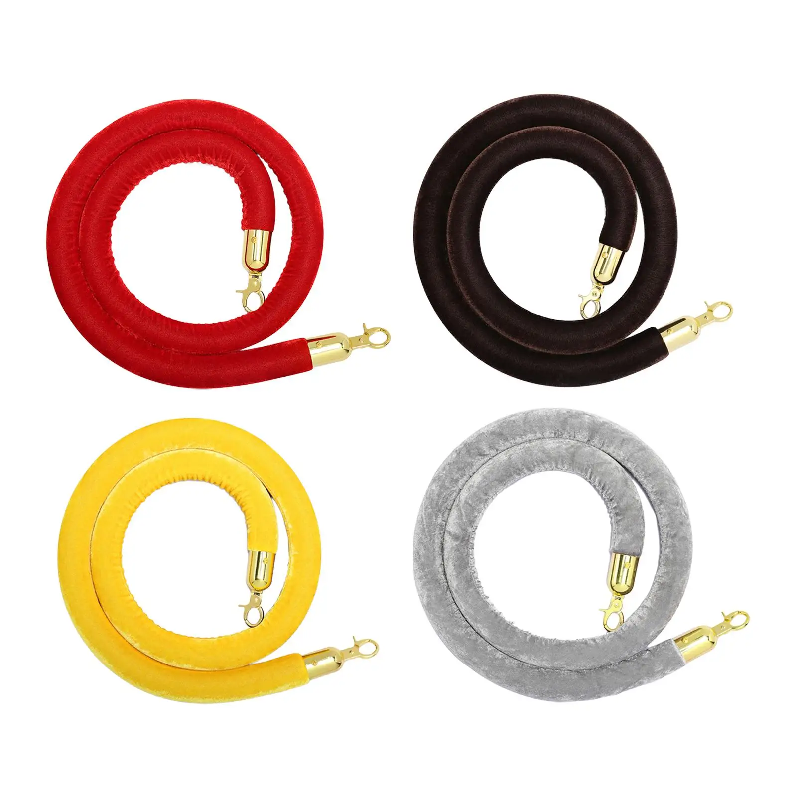 Rope Velvet 4.9ft with Stainless Steel Hooks Queue Barrier Rope for Celebration Movie Theaters