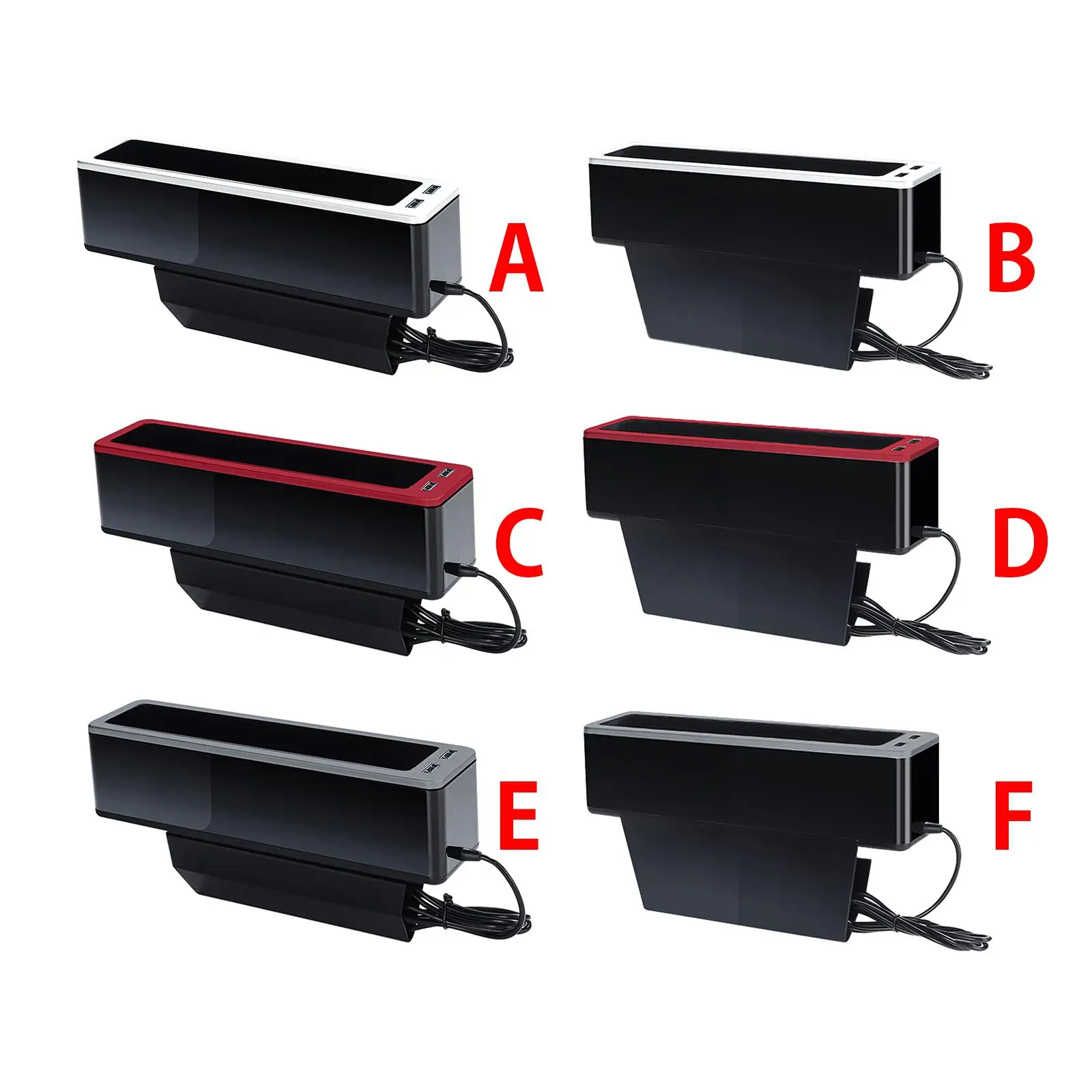 Car Seat Gap Filler Dual USB Hole Tidying Seat Organizer Antiskid Cushion Multifunctional Crevice Gaps for Smart Phones
