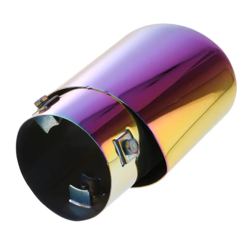 MagiDeal Universal Car Round Stainless Steel Exhaust Tail Tip Pipe 