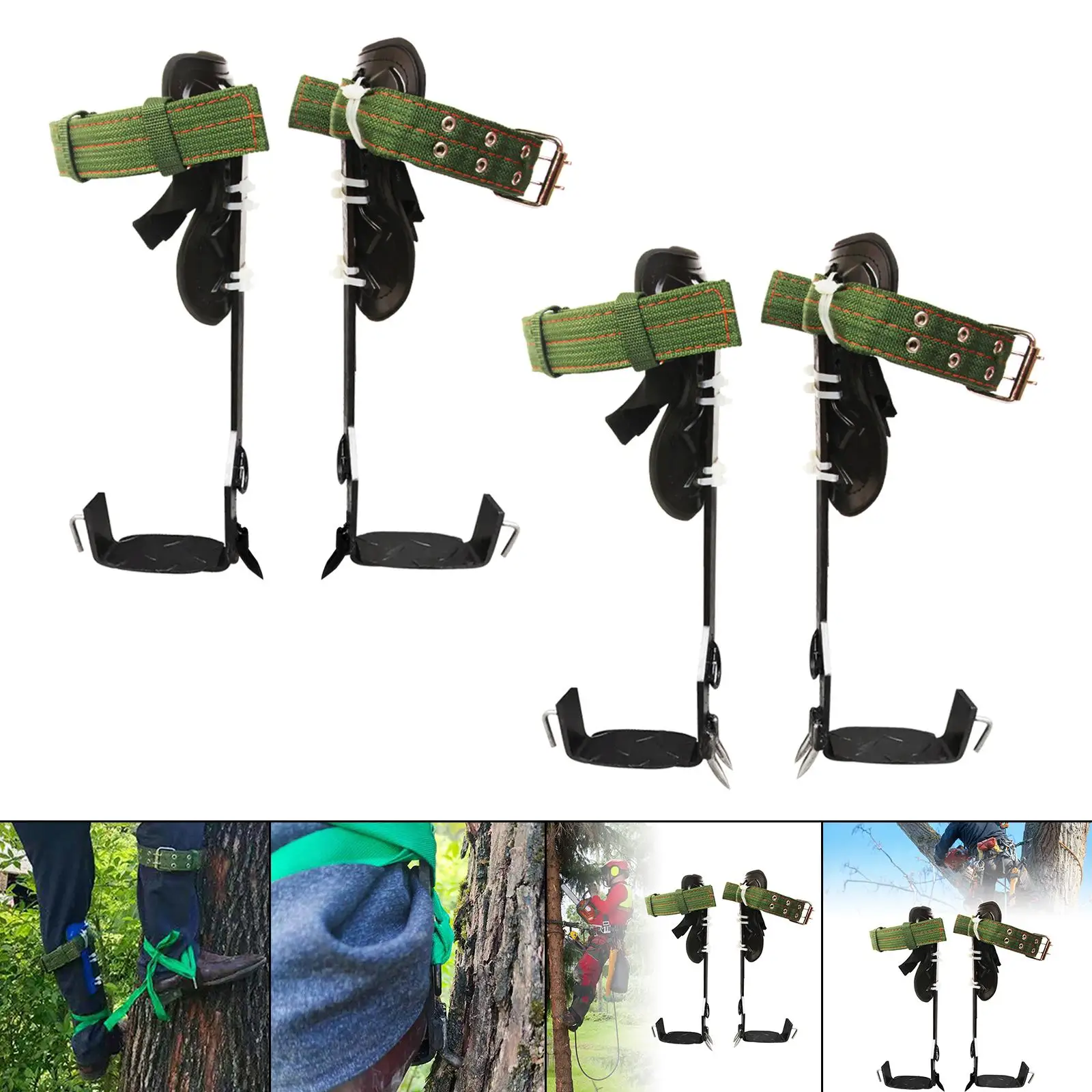 Tree Climbing Spike Set Pruning Branches Rope Clamp Logging Fruits Tree Stand for Garden
